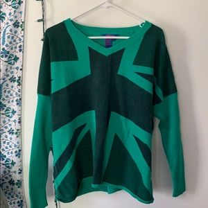 Twiggy LONDON- Green British Flag Sweater